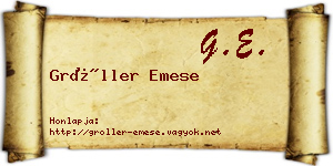 Gröller Emese névjegykártya